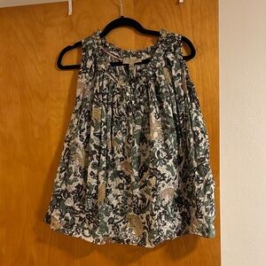 Burberry Botanical Print Blouse - Green, Black, Tan